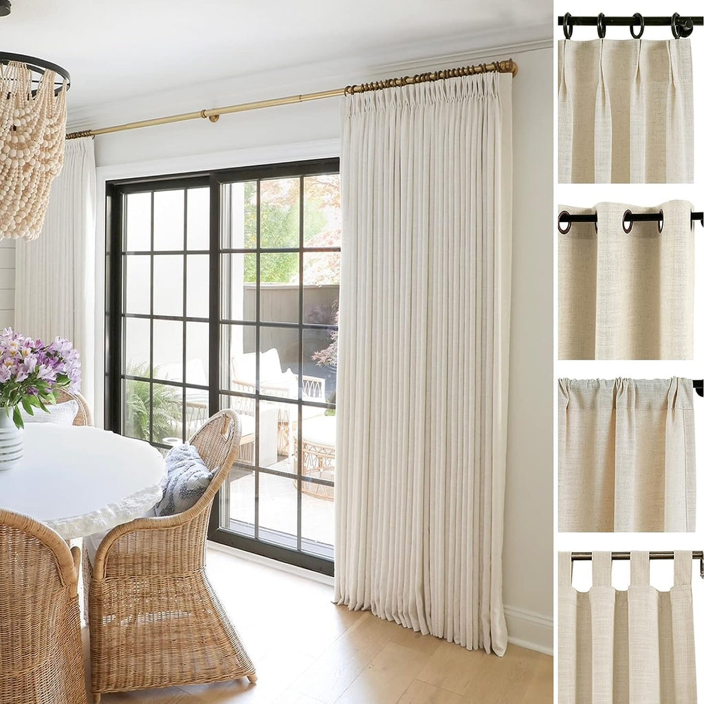 Linen Pinch Pleated Blackout Curtain 1 Panel X459502