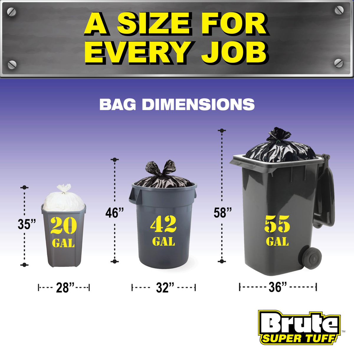 42 Gallon 2.0 Mil Black Contractor Bags V57514