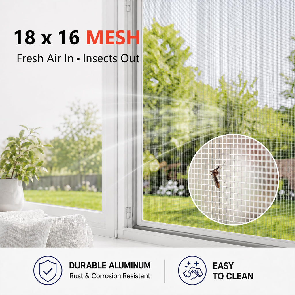Aluminum Window Screen Mesh Roll 48 in x 100 ft 18x16 Mesh V413044