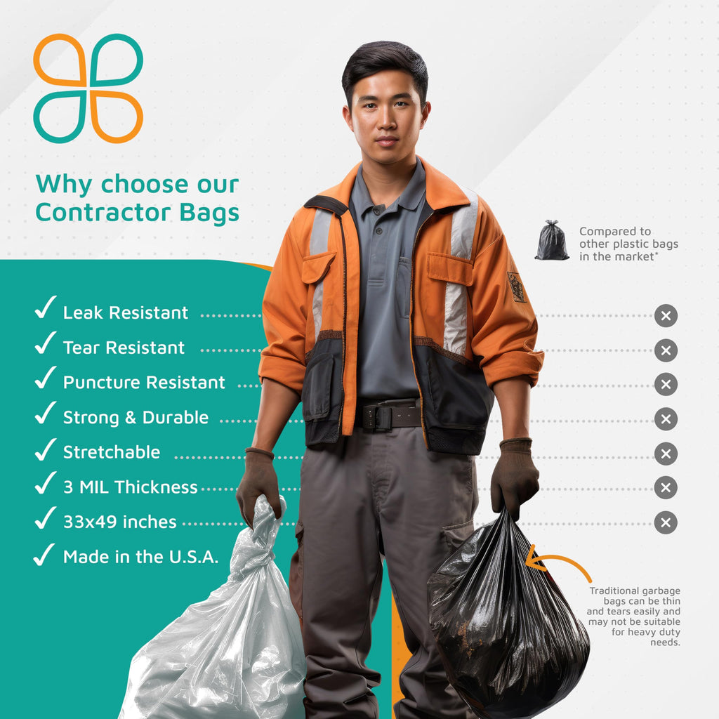 42-Gallon 3 Mil Clear Contractor Bags 50-Count X453685
