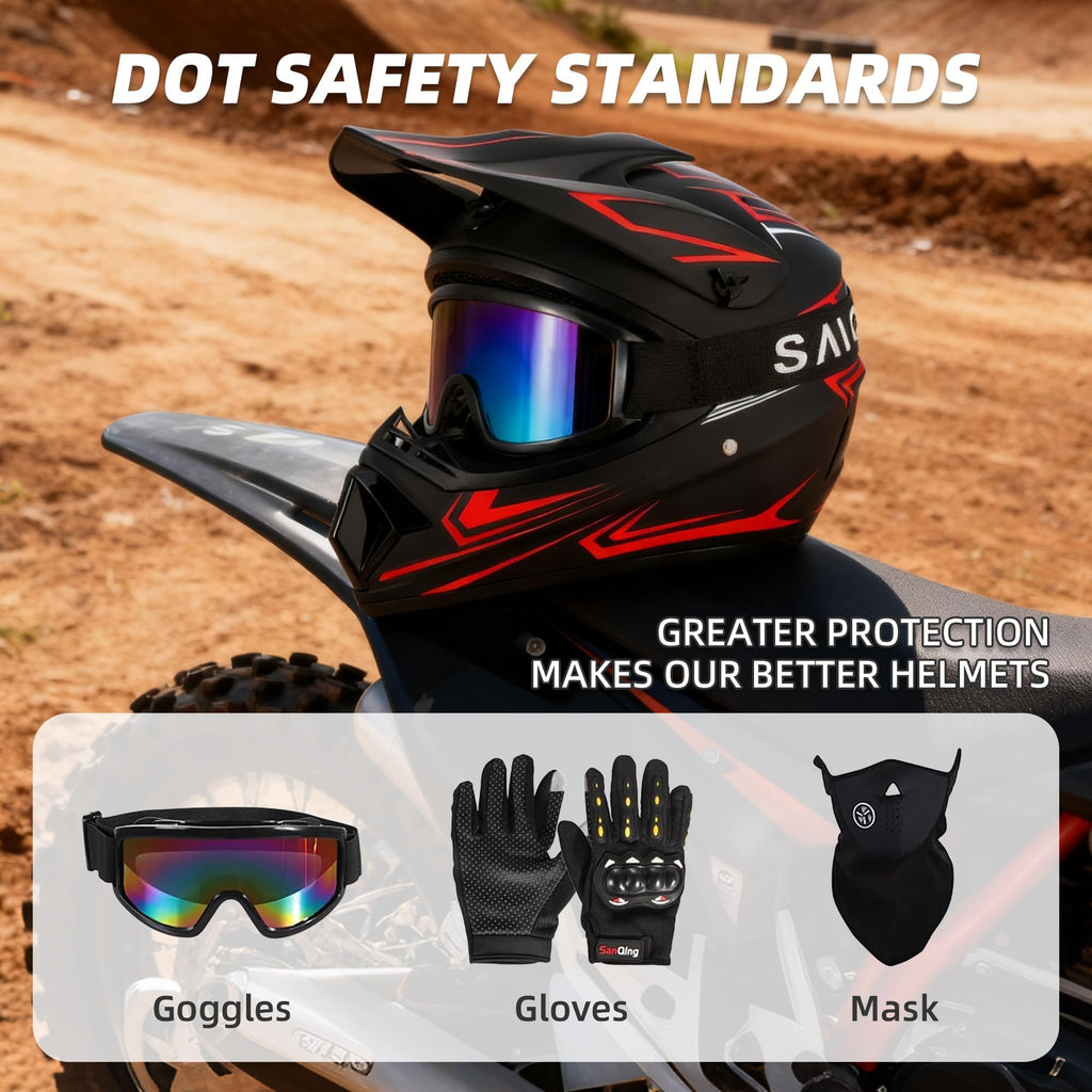 Youth Kids Motocross Helmet DOT Approved T26542