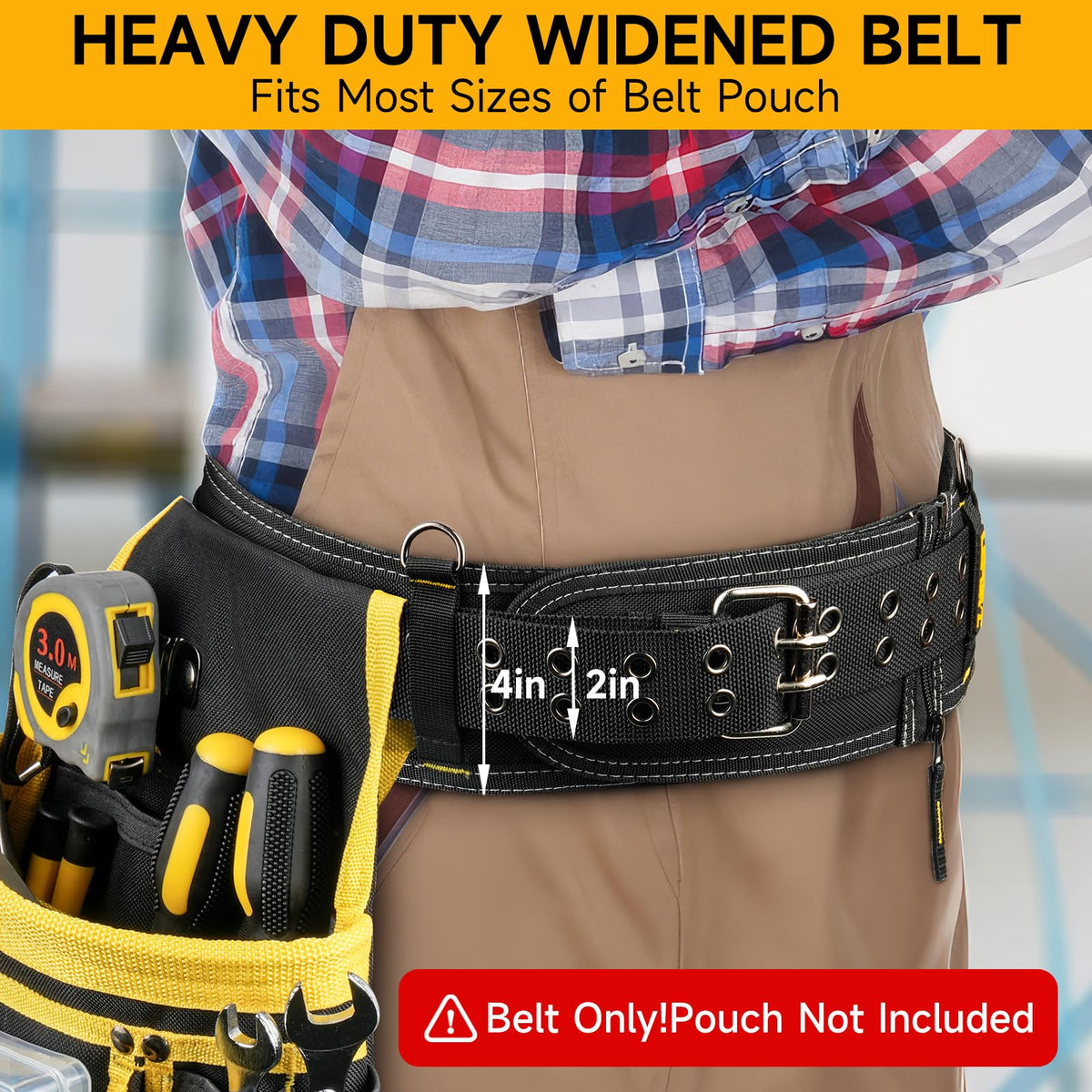 4-Inch Padded Heavy Duty Tool Belt with Suspenders D65509