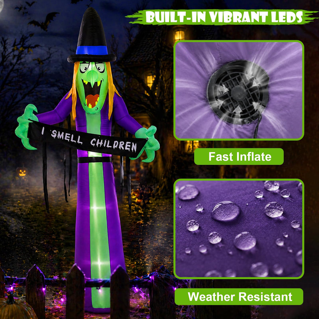 8FT LED Inflatable Witch Yard Decor X171