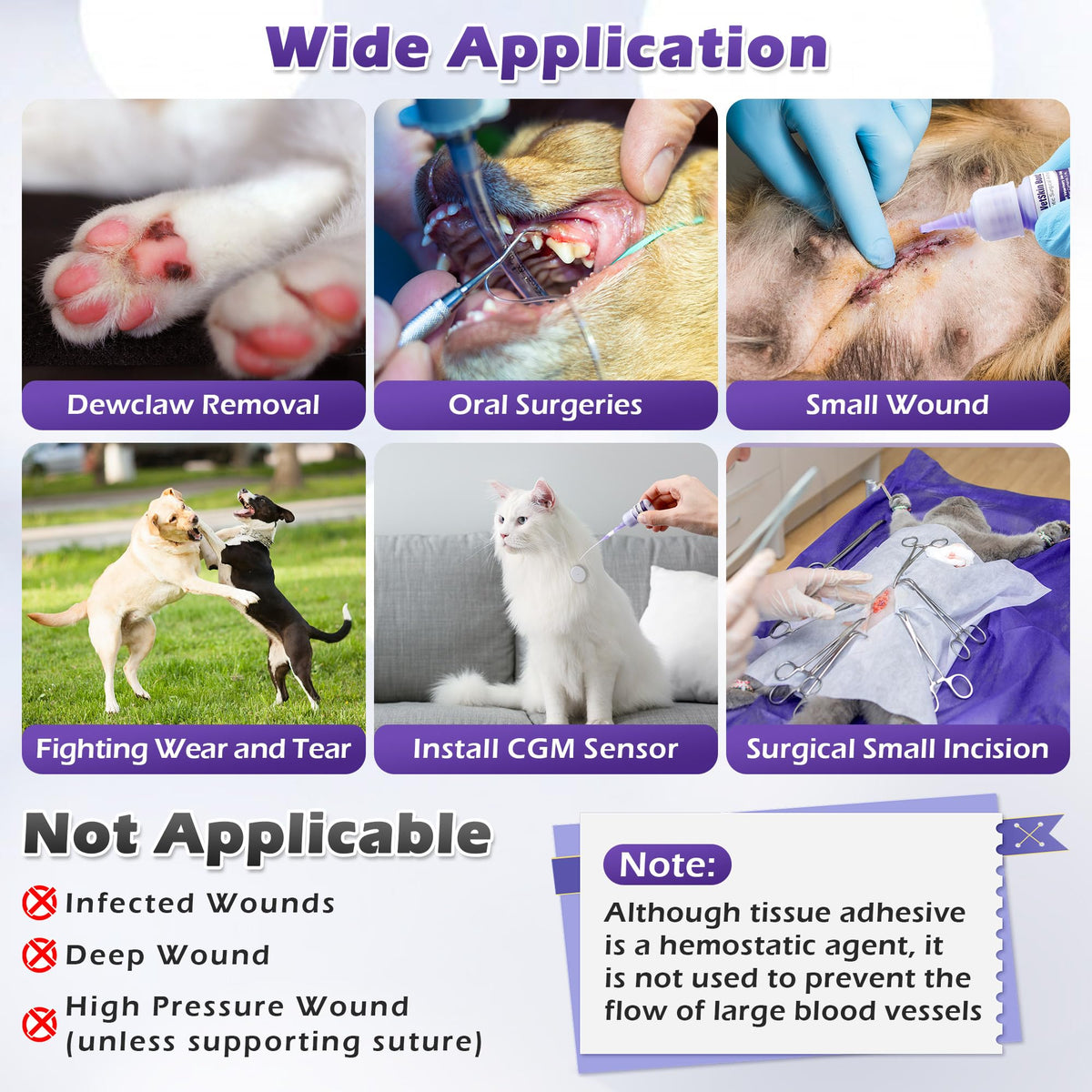3ml Veterinary Surgical Skin Glue with 10 Applicators Z5511