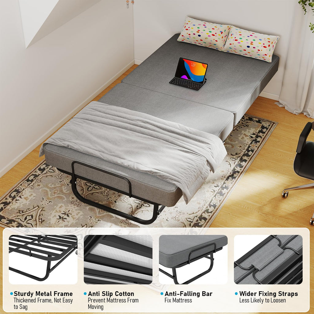 Folding Bed Portable Roll Away Bed 75" x 31" P376