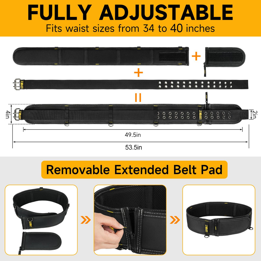 4-Inch Padded Heavy Duty Tool Belt with Suspenders D65509