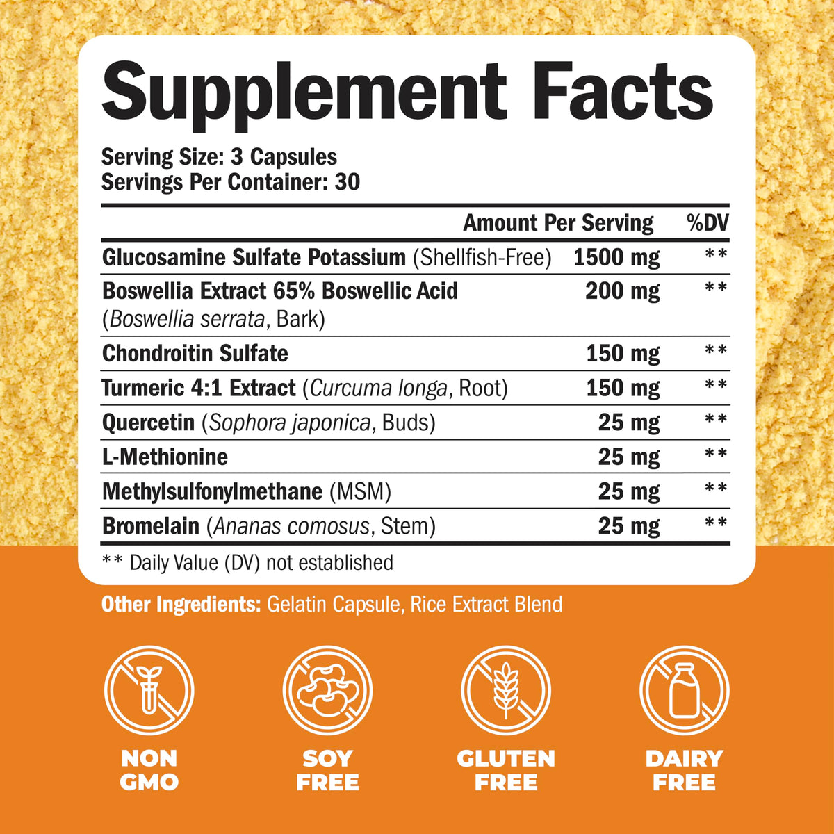 Turmeric Curcumin Glucosamine Chondroitin MSM Supplement B6063