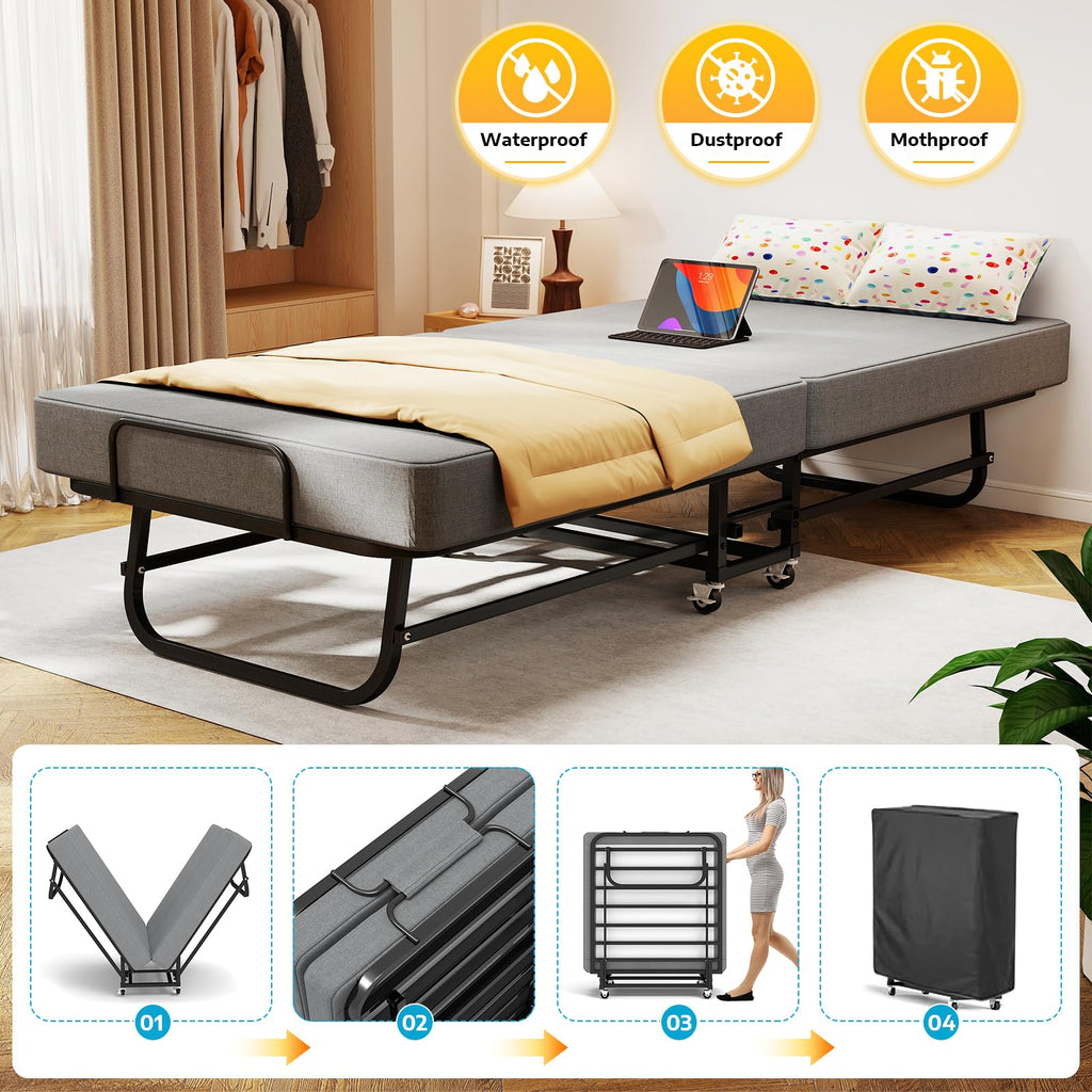 Folding Bed Portable Roll Away Bed 75" x 31" P376