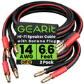 14 Gauge OFC Speaker Wire with Banana Plugs, 2 Pack 6.6 ft Each F4571
