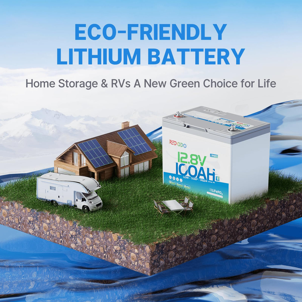 12V 100Ah Group 24 LiFePO4 Lithium Battery M99255