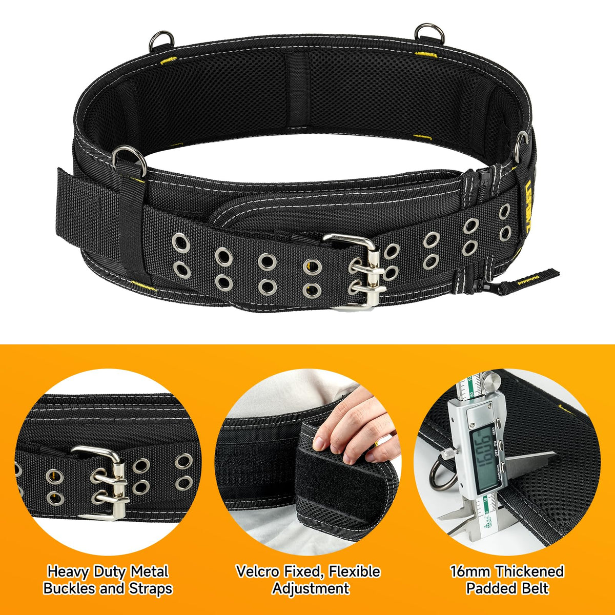 4-Inch Padded Heavy Duty Tool Belt with Suspenders D65509