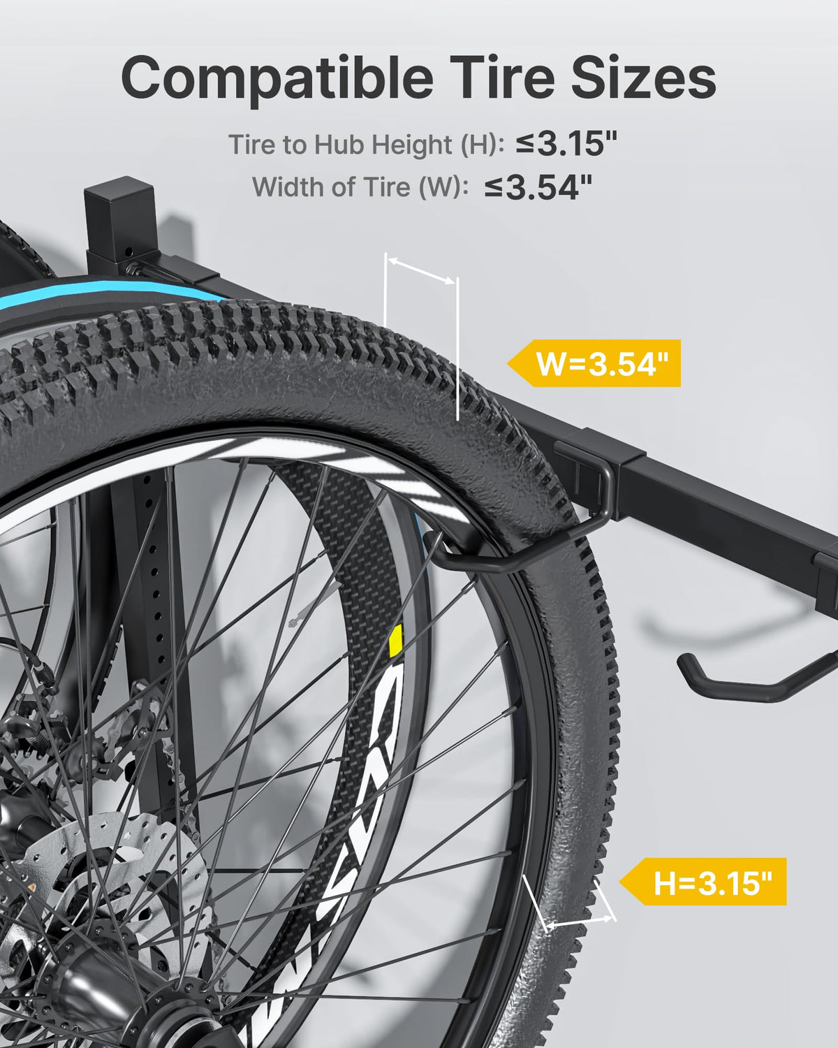Freestanding Bike Storage Rack with Wheels for 3 Bikes J621567
