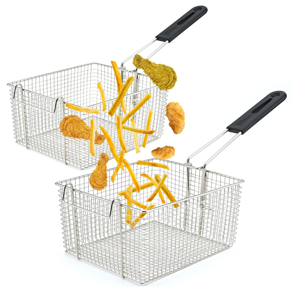 Electric Fryer Basket with Rubber Handle Grip, 2 Pcs R2960
