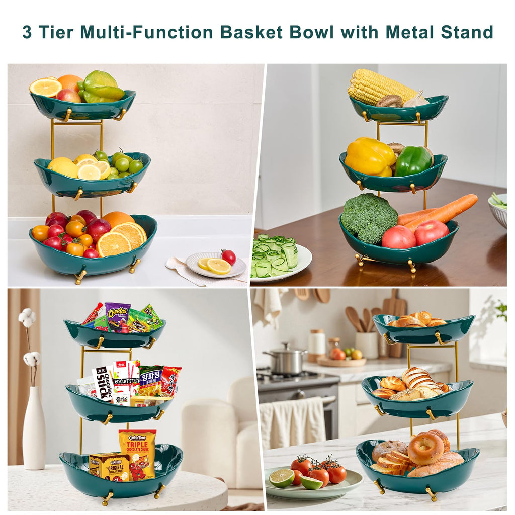 Ceramic 3 Tier Fruit Bowl E4506