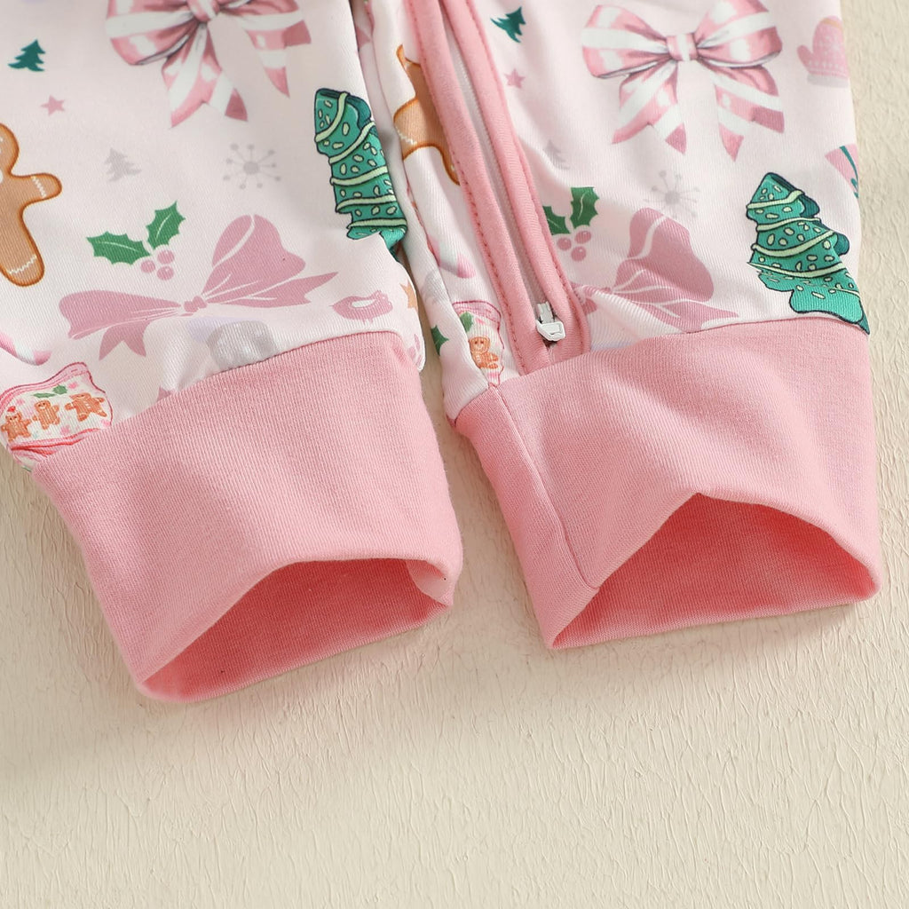 Newborn Christmas Zipper Jumpsuit Romper U169