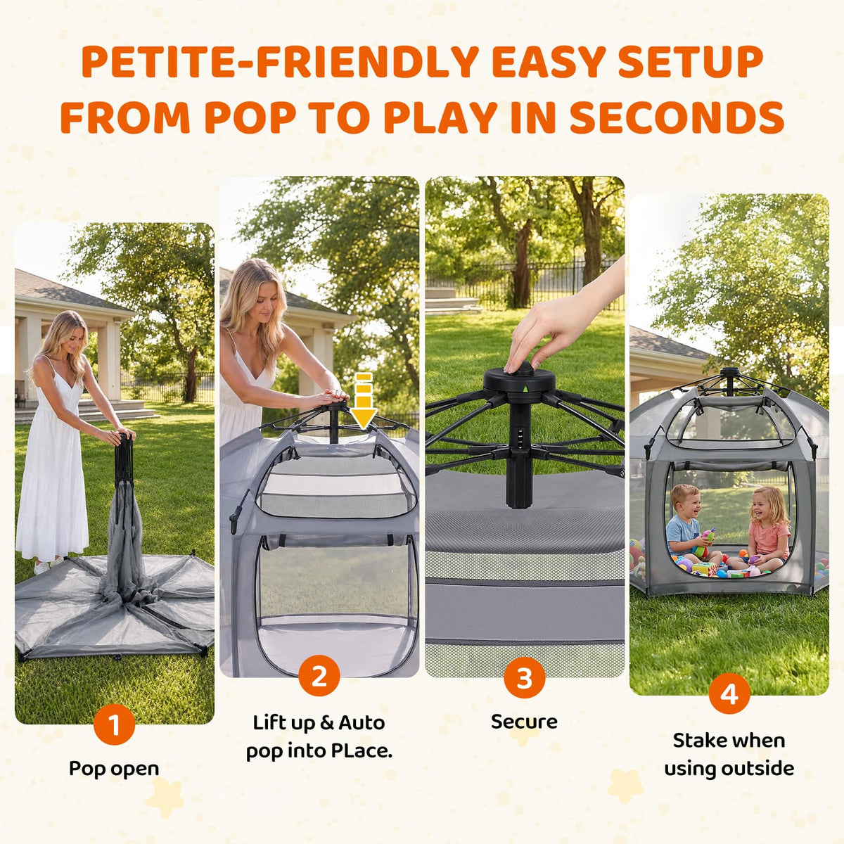 Portable Pop Up Playpen with Canopy O358