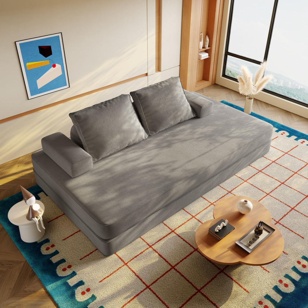 Light Gray Convertible Sofa Bed E7474