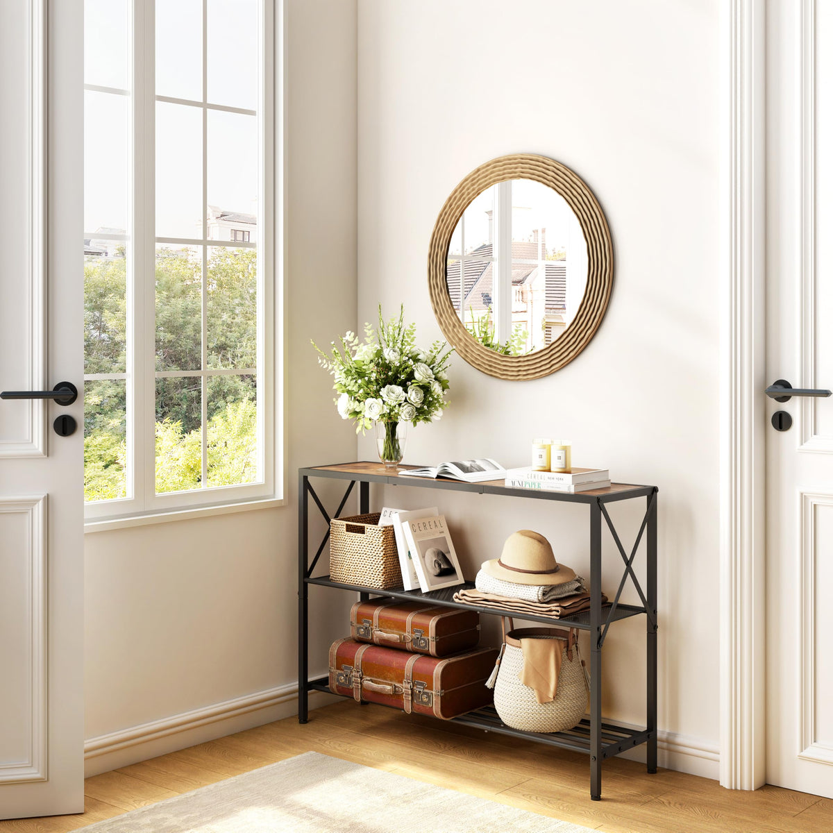 3 Tier Narrow Console Table with Shelves R7618