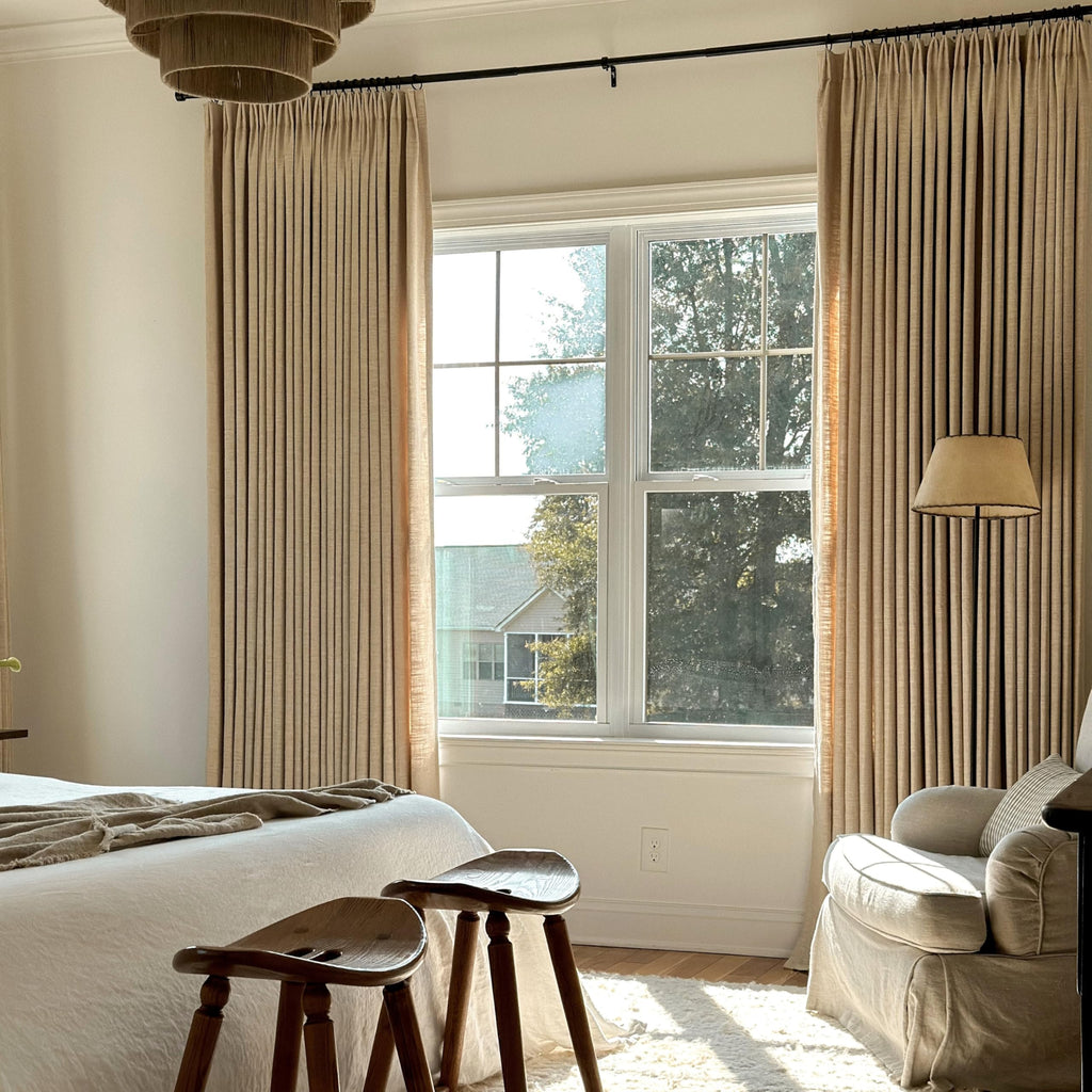 Linen Pinch Pleated Blackout Curtain 1 Panel X459502