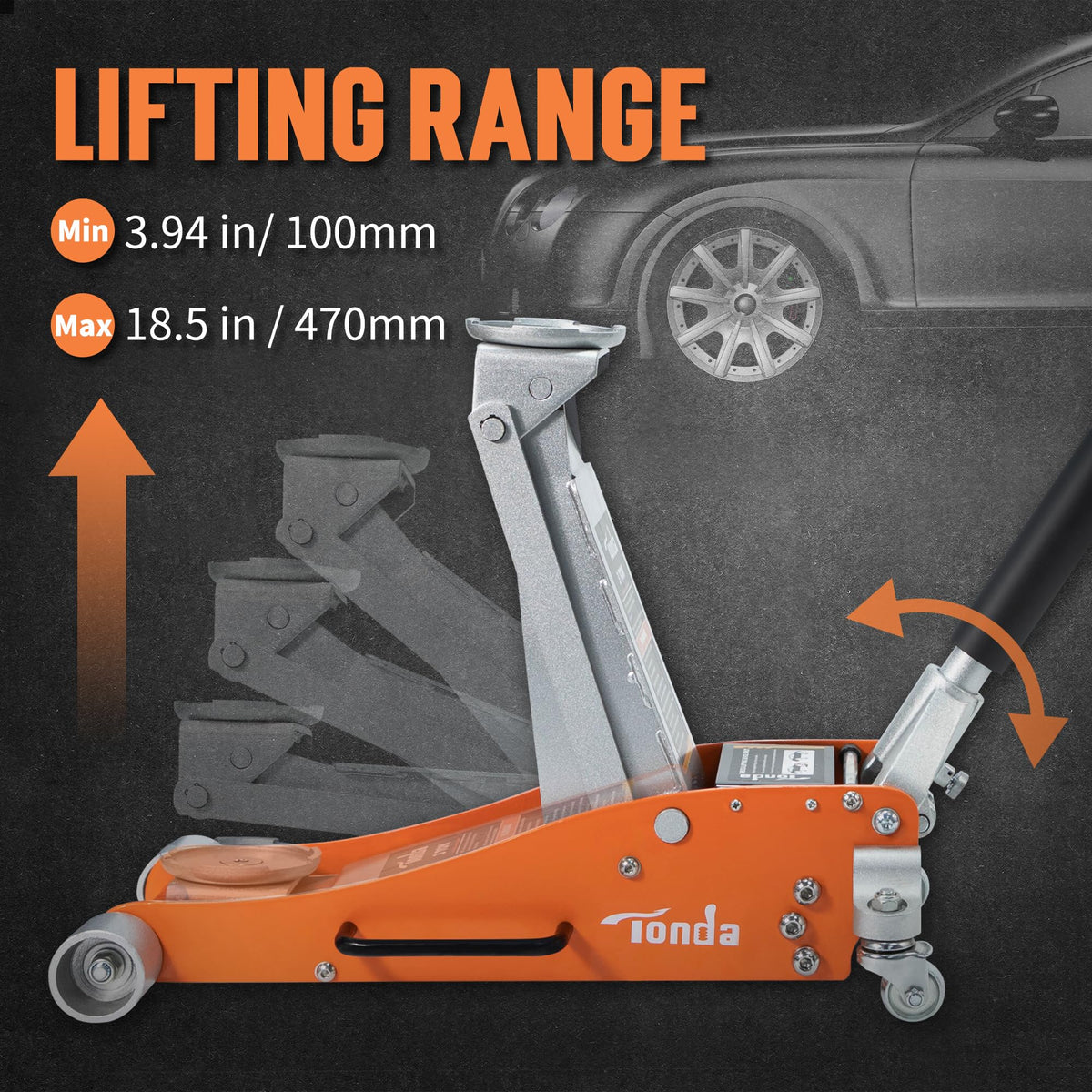 3 Ton Low Profile Aluminum Steel Hydraulic Floor Jack G363