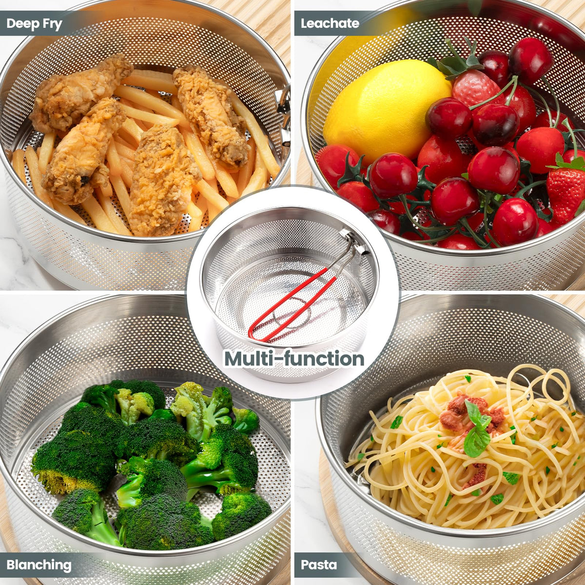 7.8 inches 304 Stainless Steel Deep Fryer Basket G914